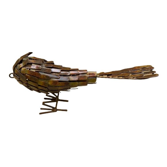 Unique Vintage Accents Metal Bird Art Scultpure Sparrow Brutalist